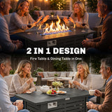 Propane Gas Fire Pit Table, Outdoor Firepit with 43