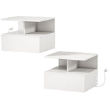 Floating Nightstand Set of 2, Wall Mounted Bedside Table with