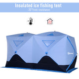 5-8 Person Insulated Ice Fishing Tent Shelter with Ventilation Windows and Carry Bag, for -22℉