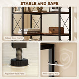 6-Tier L-Shaped Bookshelf, Freestanding Corner Bookcase with Metal Frame