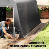 10' x 15' Portable Shed, Outdoor Storage Shed Tent with Roll-Up Zipper Door for Patio Garden Garage