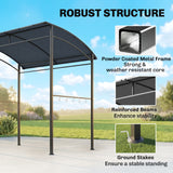7' x 5' Garden Grill Canopy, BBQ Grill Gazebo Tent with Steel Frame and Hooks