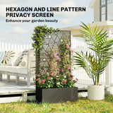 Metal Planter Box with Trellis, 44.5