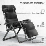 2pcs Reclining Zero Gravity Chair with Adjustable Backrest, Folding Garden Sun Lounger with Removable Cushion