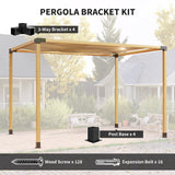 8PCS Pergola Kit, Pergola Brackets with 3-Way & 4-Way Corner Brackets for 4