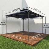 10' x 10' Gazebo, Soft Top Outdoor Gazebo with 2-Tier Roof, Metal Frame