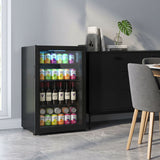 3.2 Cu.Ft Beverage Fridge, 128 Can Drink Fridge with Glass Door