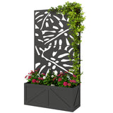Metal Raised Garden Bed with Trellis for Climbing Plants