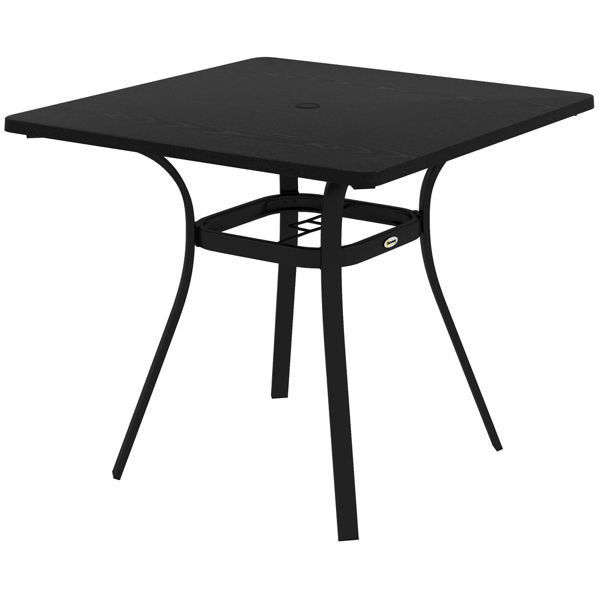 Rectangle Patio Dining Table for 4 People with Steel Legs, Metal Tabletop for Garden