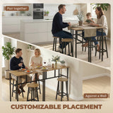 Bar Table Set of 6, Bar Table and Stools for 4, 2 Breakfast Tables and 4 Stools for Living Room