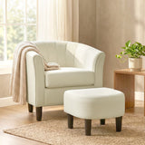 Fauteuil accentué moderne, fauteuil de salon rembourré avec ottoman et coussin ressort de poche