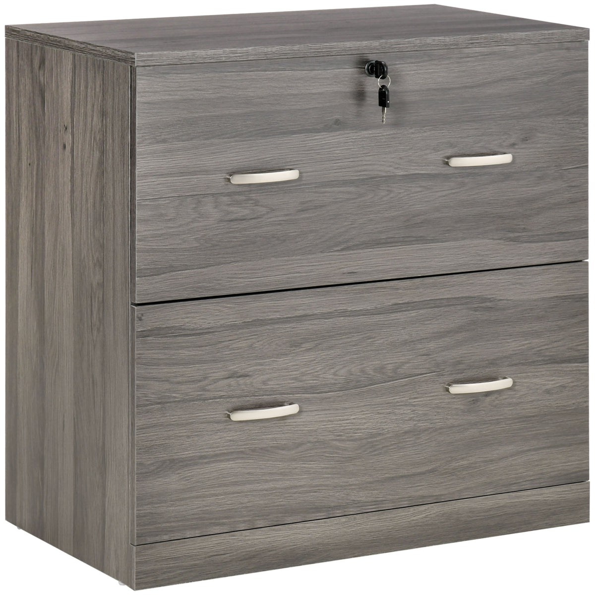 Classeur 2 tiroirs avec serrure, meuble de classement de bureau, barre de suspension pour format lettre