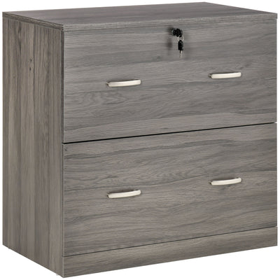 2 Drawer File Cabinet with Lock, Office Filing Cabinet, Hanging Bar for Letter Size
