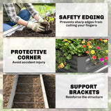 8'x2'x1' Galvanized Raised Bed, Large Elevated Planter Box for Growing Flowers