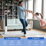 Ventilateur tour sur pied pour rafraîchissement à domicile ou chambre avec oscillation, 3 vitesses
