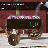 Raised Garden Bed, Wooden Wagon Planter Boxes with Drainage Holes