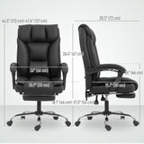 Executive Office Chair, Pet-Friendly Leather Ergonomic Desk Chair with Footrest, Swivel Recliner