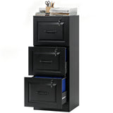 3 Drawer File Cabinet with Lock, Vertical Filing Cabinet with Adjustable Hanging Bars for A4 and Letter Size