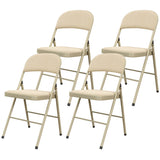 4 Pack Folding Chairs with Padded Seats, Velvet Portable Party Chairs with Steel Frame