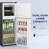 Double Door Mini Fridge with Freezer, 4.6 Cu.Ft Small Refrigerator with Thermostat, Shelves