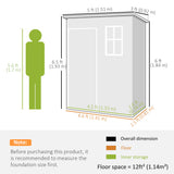5 x 3FT Garden Shed with Floor, Outdoor Storage Shed with Lockable Door