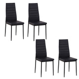 Chaises de salle à manger dossier haut, chaises d'appoint modernes en cuir PU rembourré avec pieds métalliques pour cuisine