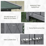 Garden Storage Shed Asphalt Roof Wooden Timber Double Door Utility Storage House with Shelf