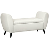 Banc de rangement capitonné avec accoudoirs