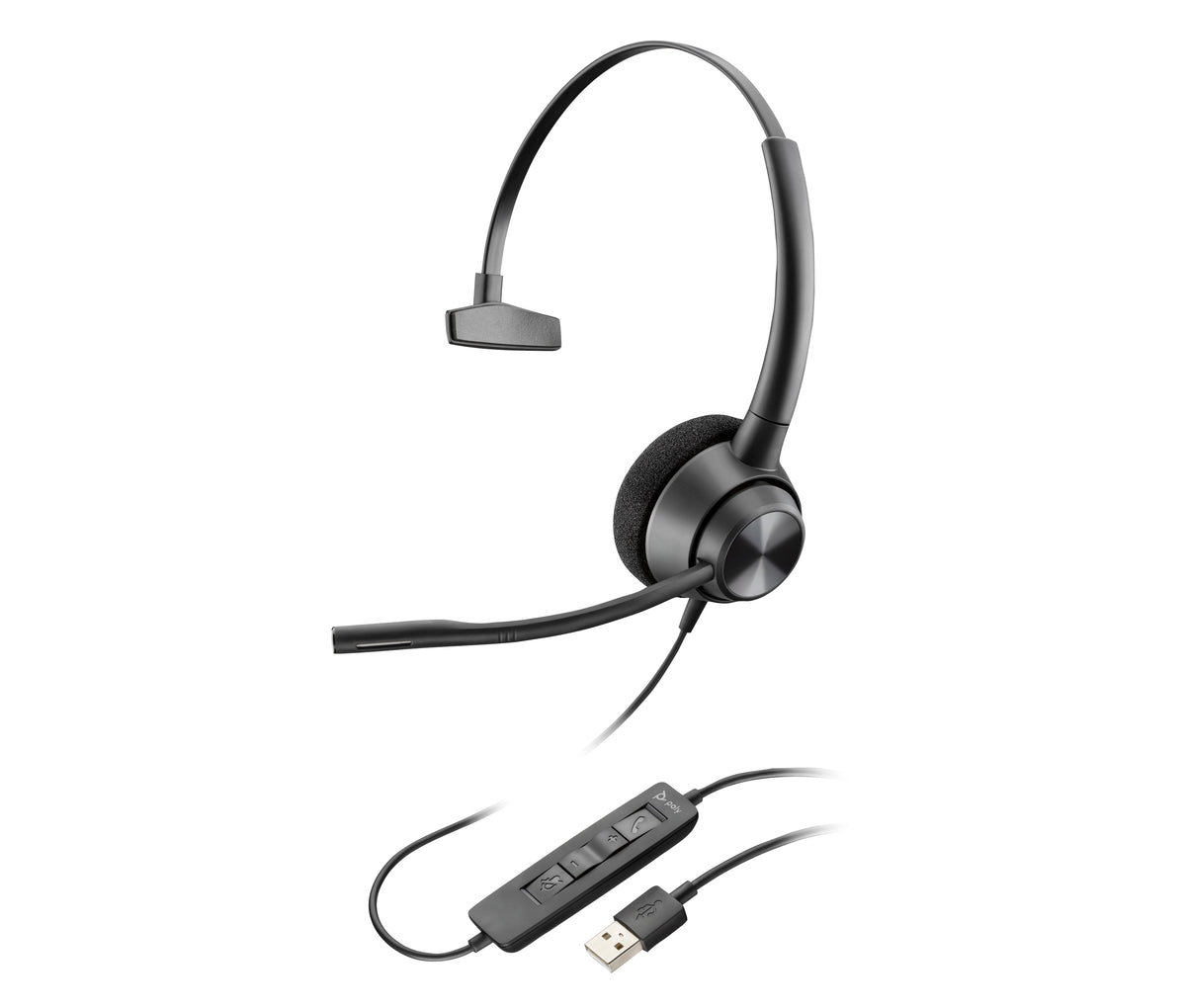 Micro-casque monaural USB-A HP Poly EncorePro 310 TAA