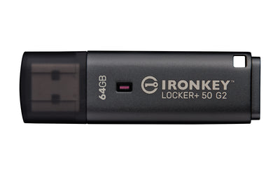 Kingston IronKey Locker+ 50 G2 64GB USB Flash Drive, AES-256