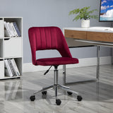 Mid Back Office Chair Velvet Fabric Swivel Scallop Shape Computer Desk Chair
