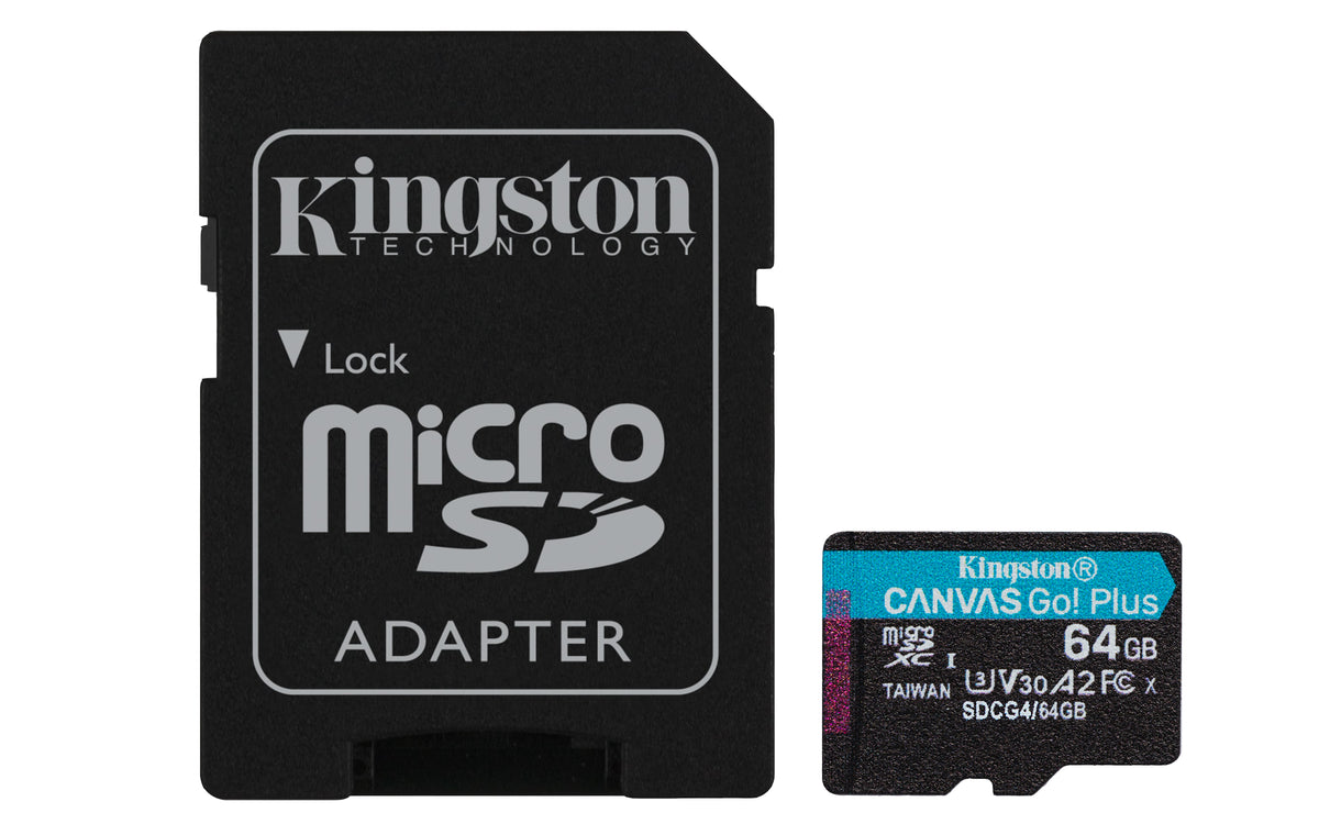 Kingston Technology 64GB microSDXC Canvas Go Plus Gen4 200MB/s A2 U3 V