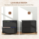 2 Drawer File Cabinet, Lockable Filing Cabinet with Adjustable Hanging Bar for Letter, A4