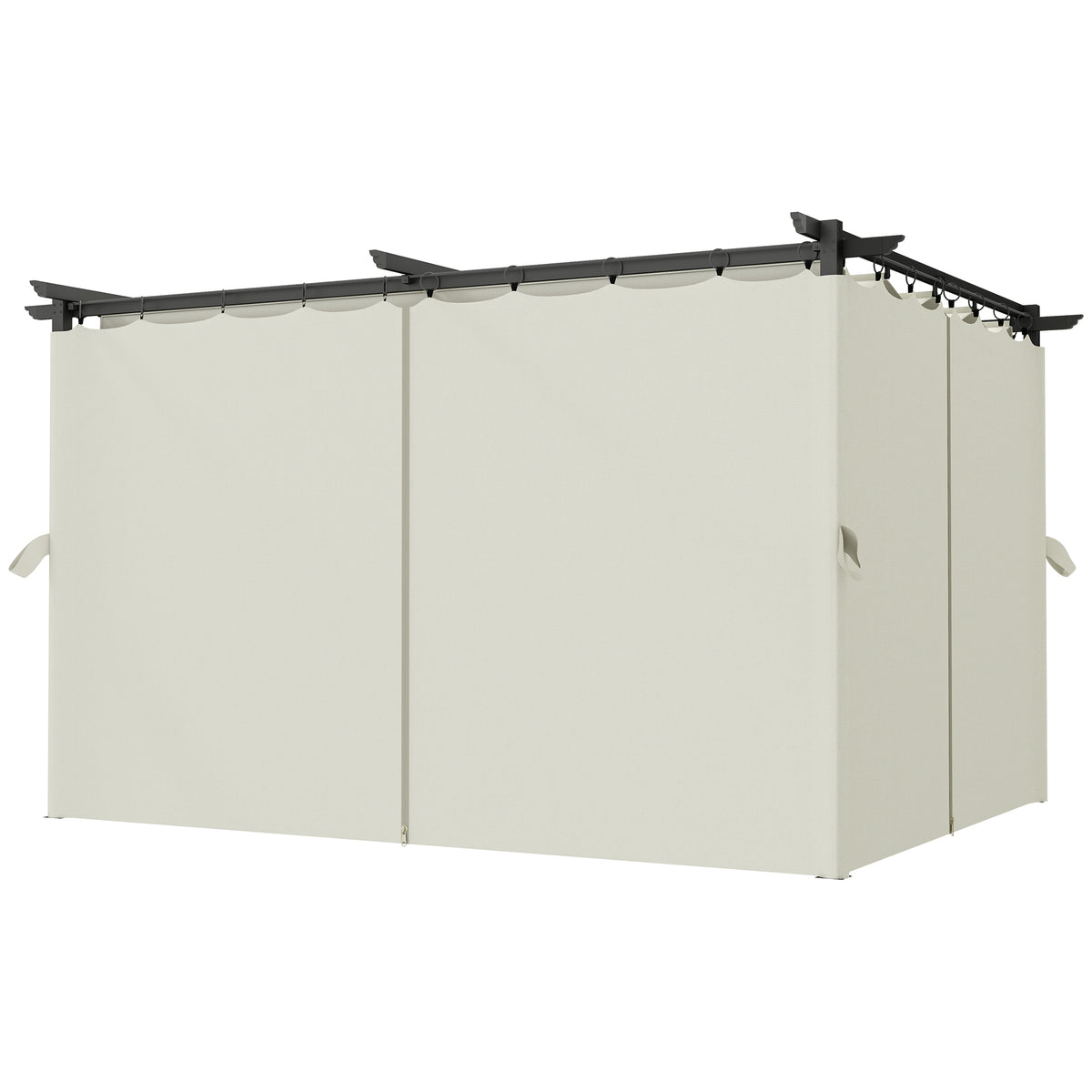10' x 13' Pergola with Retractable Canopy and Curtains