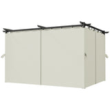 10' x 13' Pergola with Retractable Canopy and Curtains