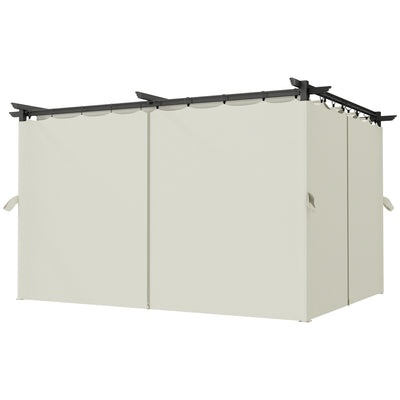 10' x 13' Pergola with Retractable Canopy and Curtains