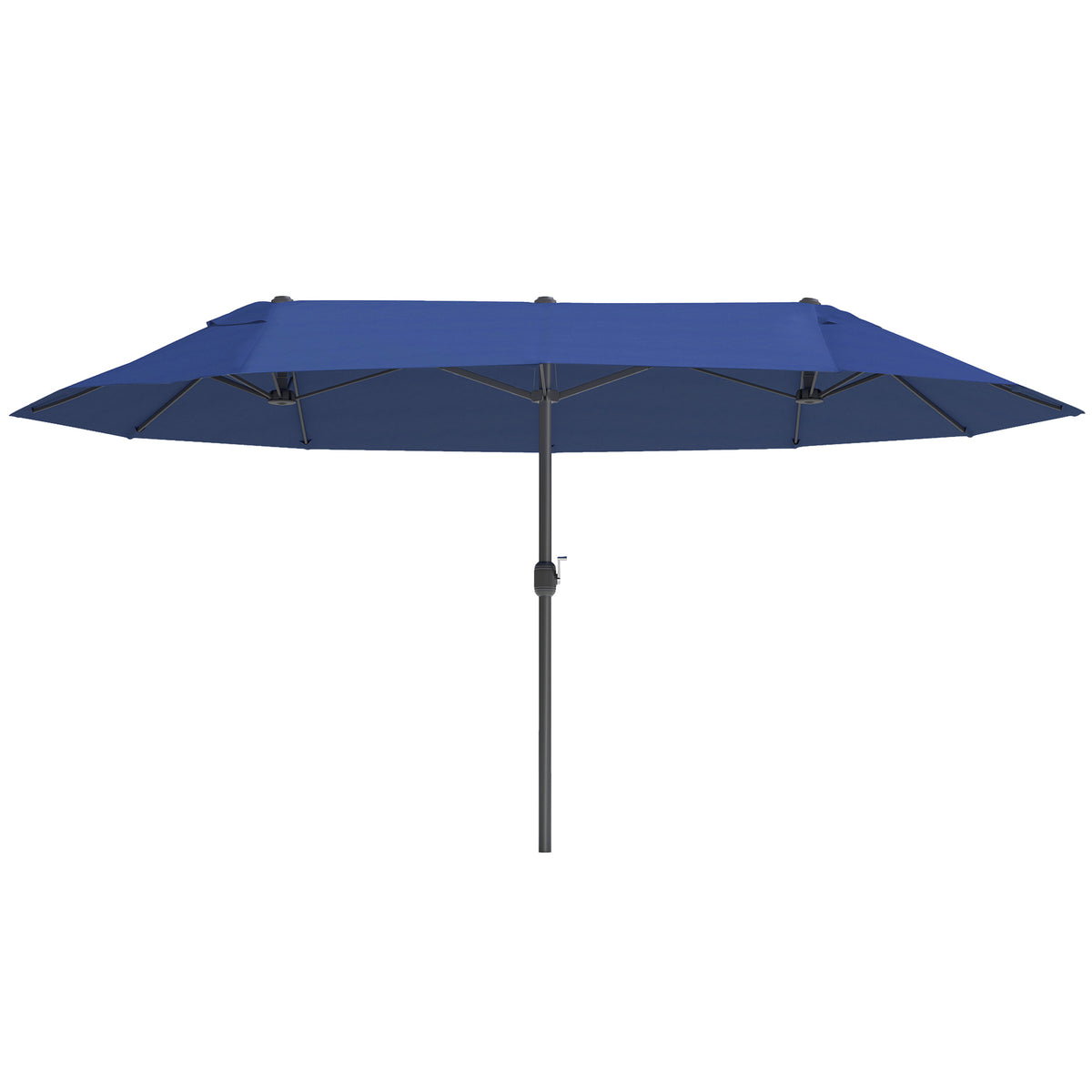 15ft Double-sided Patio Umbrella with Twin Canopy, Extra Large Outdoor Parasol with Crank for Pool