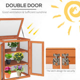 Wooden 2 Tier Cold Frame Greenhouse Polycarbonate Plant Grow House Portable Garden