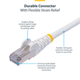 StarTech.com Câble Ethernet CAT8 Blanc 3m, RJ45 sans accroc, 25G/40G, 2