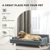 Lit-canapé surélevé pour chien, pattes en bois, pour chiens moyens et grands