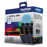 Brother Genuine LC401XL3PKS High-Yield Colour Ink Cartridges 3-Pack
