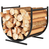 Firewood Rack Outdoor, 17 Inch Heavy Duty Log Holder for Indoor Fireplace Storage, Outdoor Curved Fire Wood Organizer