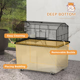 Hamster House Gerbil Habitat for Dwarf Hamster with Wheels