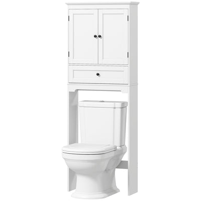 Over The Toilet Storage, Modern Bathroom Cabinet Over Toilet with Drawer, Cabinet and Adjustable Shelf