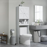 Over The Toilet Cabinet, Modern Bathroom Above Toilet Storage with Barn Doors and Open Shelf