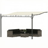 11.5' x 8.2' Outdoor Pergola, Wall Mounted Lean to Pergola with Metal Frame