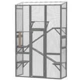 Grand catio extérieur avec 6 plateformes de saut, 2 rampes