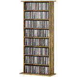 8-Tier DVD Shelf with 6 Adjustable Shelves, Holds 360 CDs, 185 DVDs or 185 Blu-rays