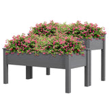 2 Tiers Wood Plant Raised Bed Flower Vegetable Herb Grow Box Stand Garden Step Planter Stand Free Combination