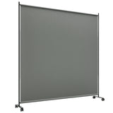 Indoor Room Divider with Castor Wheels, Rolling Privacy Screen for Home Office Bedroom, 6ft Tall